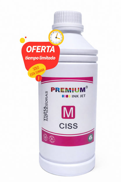 Tinta Premium 1 Litro black cian yellow magenta Hp Canon Epson Brother