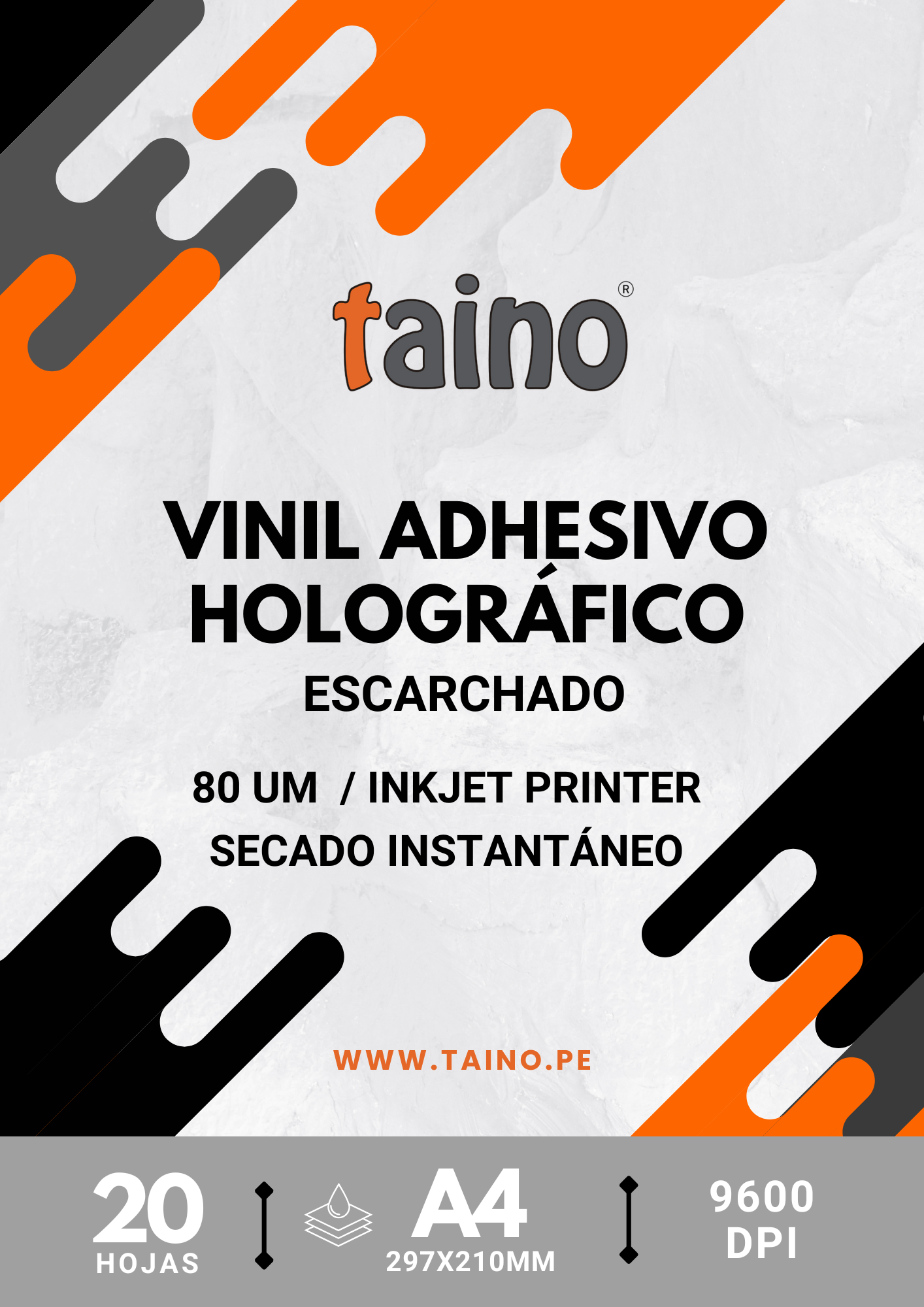 Vinil Holográfico Plateado Varios Diseños 20 hojas A4