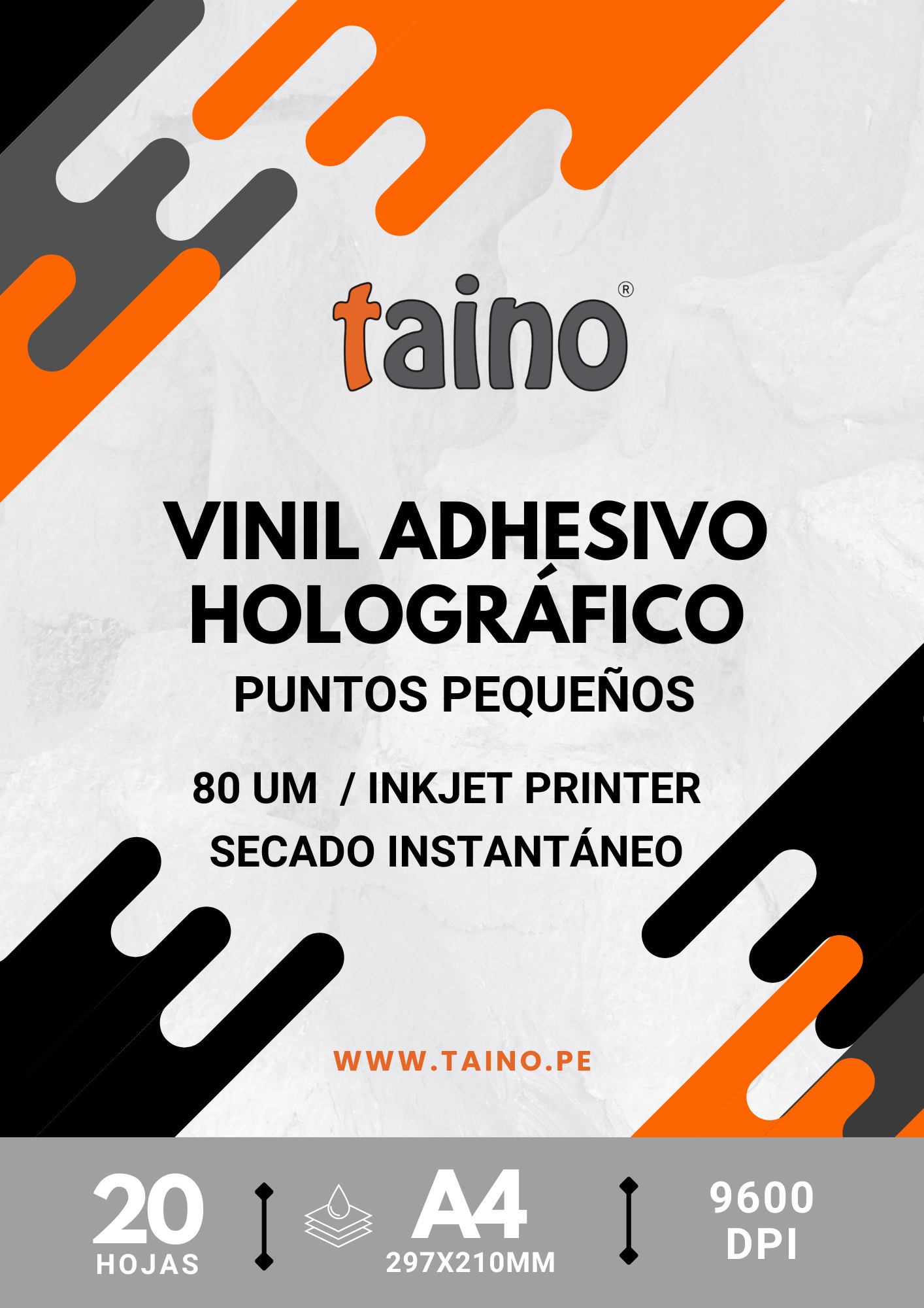 Vinil Holográfico Plateado Varios Diseños 20 hojas A4