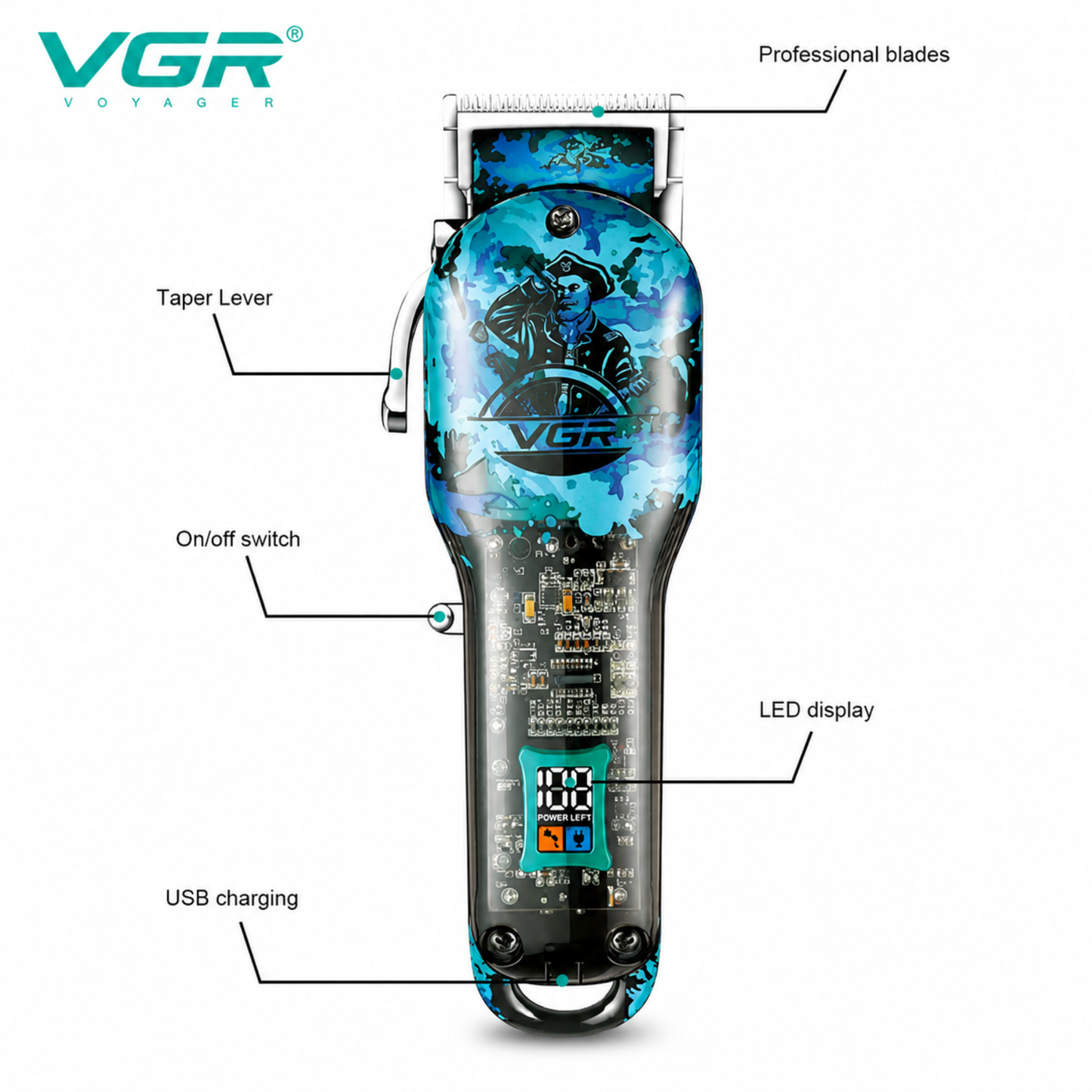 Afeitadora Cortadora de Cabello Cripper VGR V-685