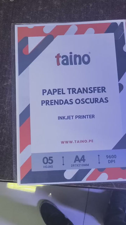 Papel Transfer Prendas Oscuras Paquete 5 Hojas A4