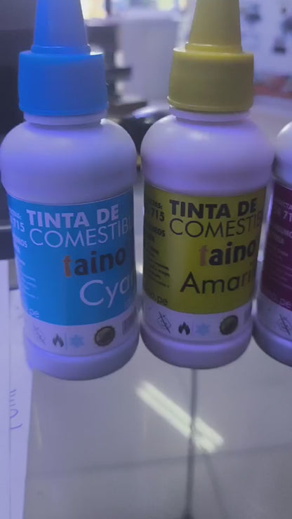 Tinta Comestible Vegetal 100ml Negro Cian Yellow Magenta Pack