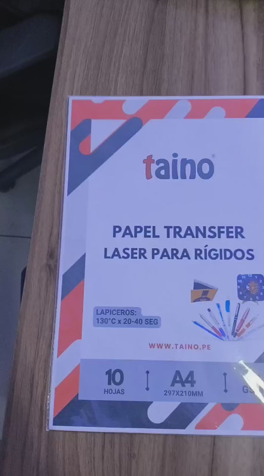 Papel Transfer Laser para Rígidos tamaño A4 10 Hojas