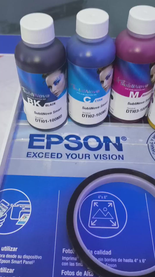 Impresora de Sublimación 4 en 1 Epson L1250 Wifi Papel Sublimación A4 100 hojas Cinta Térmica 4 Tintas Sublinova