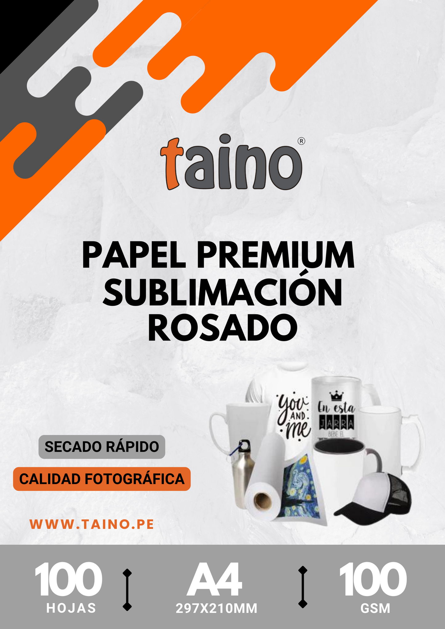 Papel Rosado de Sublimación Premium Tamaño A4 100 Hojas Secado Rápido