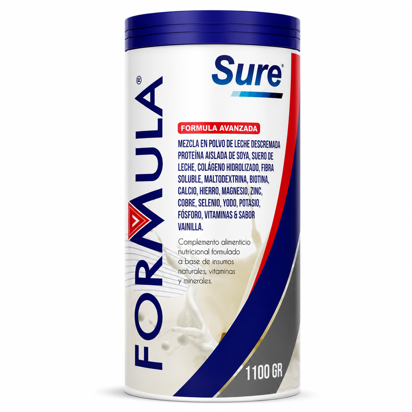 Leche Sure Proteinas Suero de Leche Colageno Calcio Hierro Fórmula V 1.1 Kg