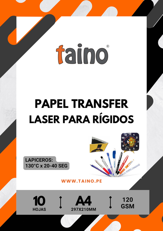 Papel Transfer Laser para Rígidos tamaño A4 10 Hojas