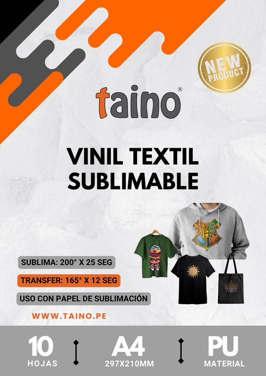 Vinil Textil Sublimable - Uso con papel Paq. 10 Hojas A4