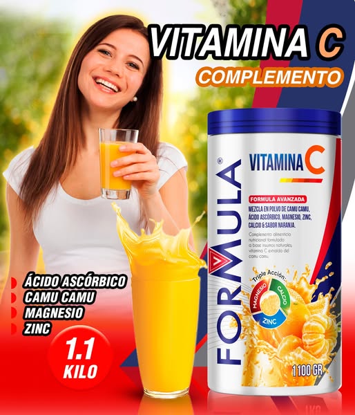 Vitamina C Camu Camu Calcio Magnesio Zin Naranja Multivitamínico 1.1 kg