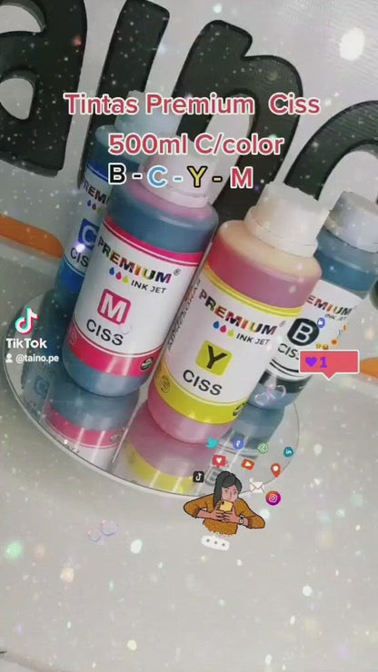 Tinta Premium 1/2 Litro Black Cian Yellow Magenta