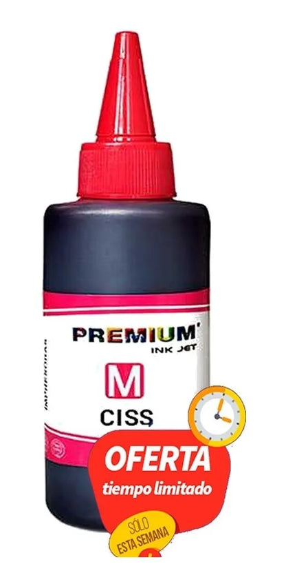 Pack Tinta Premium 100Ml Impresoras Hp Canon Epson Brother Black Cian Yellow Magenta - TAINO®