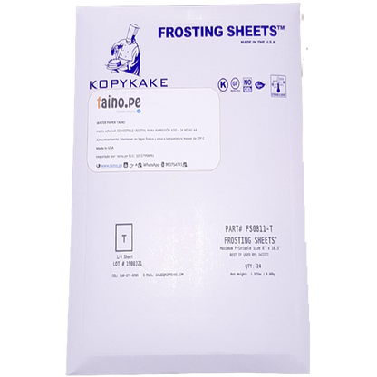 Papel Azúcar Comestible A4 kopykake Para Foto Torta 24 Hojas - TAINO®