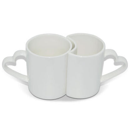 Taza Blanca de Sublimación 11onz Pareja Asa Corazón - TAINO®