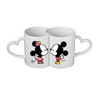 Taza Blanca de Sublimación 11onz Pareja Asa Corazón - TAINO®