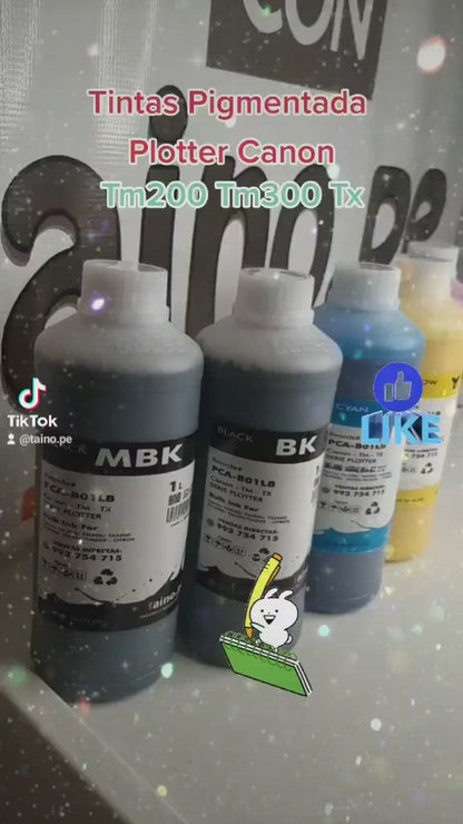 Tinta Plotter Canon 1 Litro TM200 TM205 TM300 TM305 TX3000 TX4000 Black Mate Cian Yellow Magenta