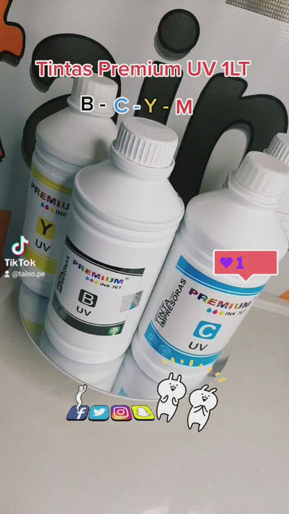 Pack Tinta Premium UV 1 Litro Para Impresora Hp Canon Epson Brother