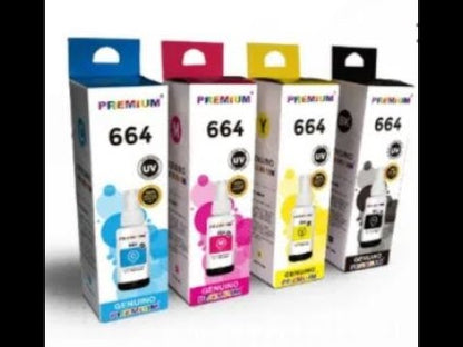 Pack Tinta Epson 664 Premium Negro Cian Yellow Magenta