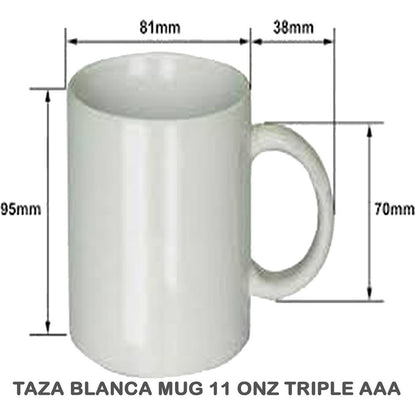 Taza Blanca de Sublimación 11onz Calidad Triple AAA Caja 36 - TAINO®