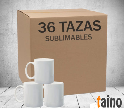 Taza Blanca de Sublimación 11onz Calidad Triple AAA Caja 36 - TAINO®
